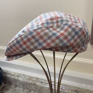 Stetson vintage men’s 7 and 1/8 flat cap plaid wool hat